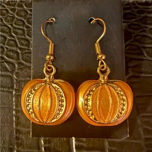 Orange & Gold Pumpkin Earrings